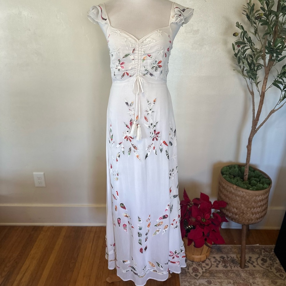 FARM Rio White Floral Maxi Dress
